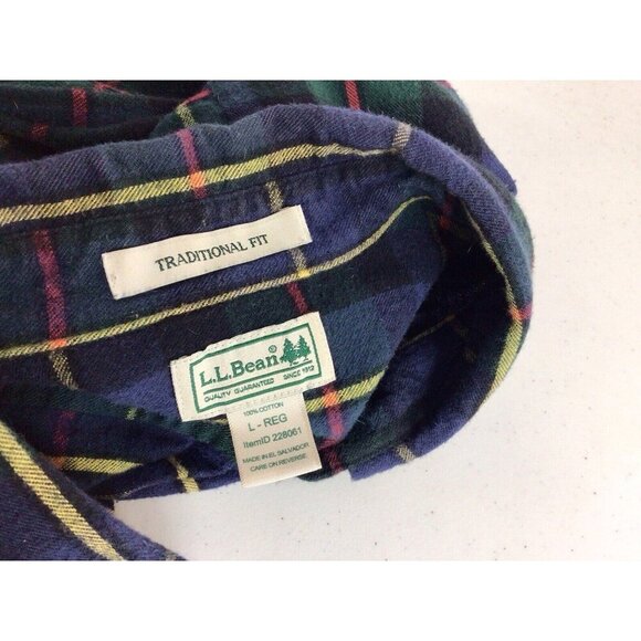 L.L. Bean Men's Plaid Button Down Shirt - Green, Blue, Red - Picture 5 of 7